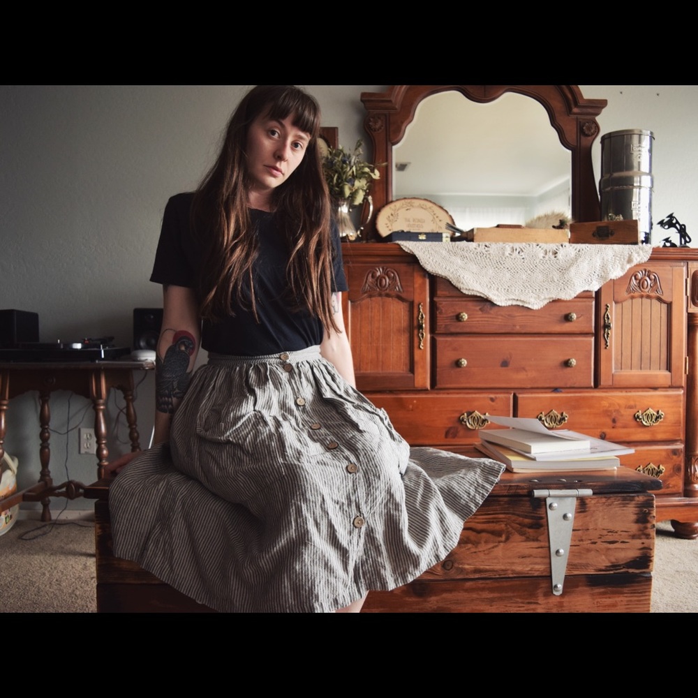 Simply Grey Linen Skirt